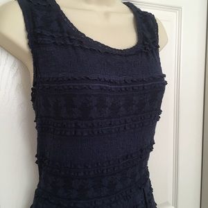 STUDIO M LACE STRETCHY DARK BLUE DRESS